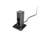 ELMARK 12718D STAND UP 2xSHUKO SOCKET+1xUSB A/C 20W, BLACK/INOX