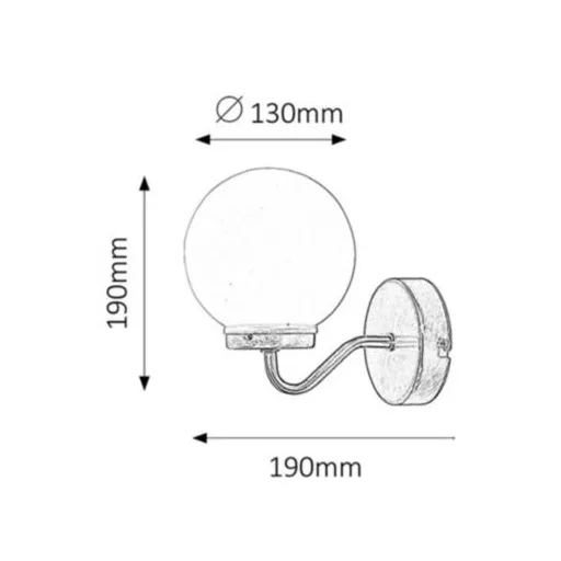 RÁBALUX Togo 1302 Fürdőszobai lámpa IP44 230V, 50Hz