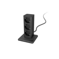 ELMARK 13262D STAND UP 3xSHUKO SOCKET, BLACK