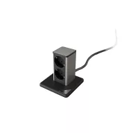 ELMARK 15626D STAND UP 2xSHUKO SOCKET, BLACK/INOX