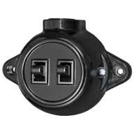   ELMARK 190201 ANTIQUE TWO BUTTON ONE WAY SWITCH 10? 250V BLACK