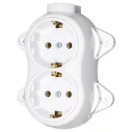   ELMARK 190202 ANTIQUE DOUBLE SOCKET GERMAN TYPE 16? 250V WHITE