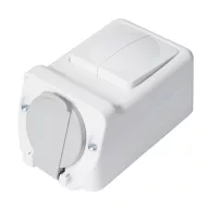   ELMARK 190217 SOCKET+TWO BUTTON ONE WAY SWITCH 16? 250V, IP44