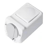   ELMARK 190218 SOCKET+ONE BUTTON TWO WAY SWITCH 16? 250V, IP44