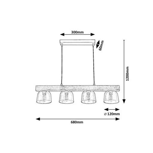 RÁBALUX Cardamom 3120 Függeszték IP20 230V, 50Hz