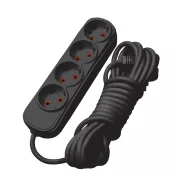   ELMARK 340375BL MULTIPLUG FOURFOLD 5M H05VV-F 3G1.5MM2, BLACK