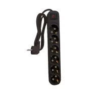 ELMARK 340381BL MULTIPLUG SIXFOLD 2M H05VV-F 3G1.5MM2, BLACK