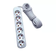 ELMARK 340381WH MULTIPLUG SIXFOLD 2M H05VV-F 3G1.5MM2, WHITE