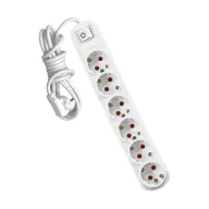   ELMARK 340386WH MULTIPLUG SIXFOLD 3M H05VV-F 3G1.5MM2 + SWITCH WH.