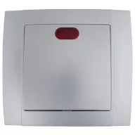   ELMARK 380606 SR-2501 JELZŐFÉNYES EGY PÓLUSÚ KAPCSOLÓ EZÜST SZÜRKE