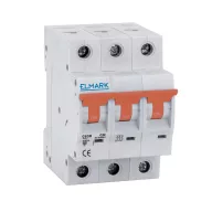   ELMARK 41325R MINIATURE CIRCUIT BREAKER C63R 25A 3P 6kA CURVE C