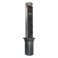 ELMARK 47006 TOWER MULTIPLUGS 3 SCHUKO+2 USB CHROME