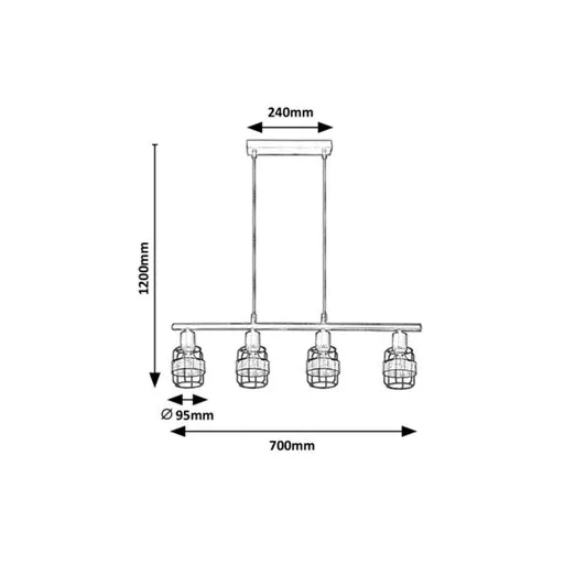 RÁBALUX Indiana 5284 Függeszték IP20 230V, 50Hz