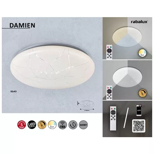 RÁBALUX Damien 5540 Okos világítás IP20 230V, 50Hz