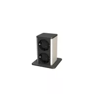 ELMARK 5783D POP UP 2xSHUKO SOCKET WITH 2M CABLE, BLACK