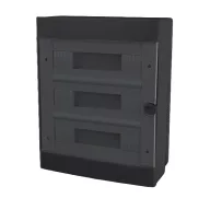   ELMARK 60365BL PLASTIC BOX FOR SURFACE MNT. 24 WAY (3X12), BLACK