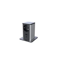   ELMARK 6332D POP UP 1xSHUKO SOCKET+ 1xUSB A/C 20W, BLACK/INOX