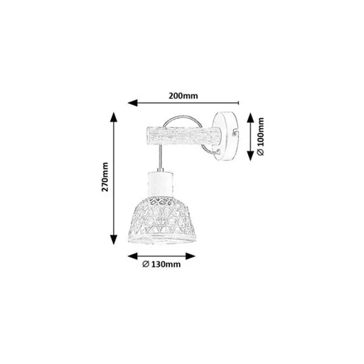 RÁBALUX Rattan 71025 Fali lámpa IP20 230V, 50Hz