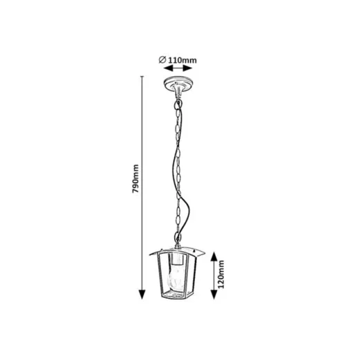 RÁBALUX Taverna 7130 Kültéri függeszték IP44 230V, 50Hz