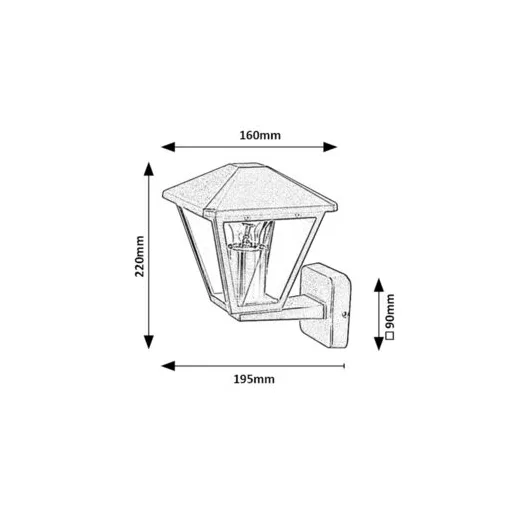 RÁBALUX Paravento 7146 Kültéri fali lámpa IP44 230V, 50Hz