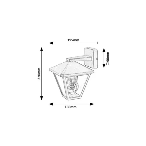 RÁBALUX Paravento 7147 Kültéri fali lámpa IP44 230V, 50Hz