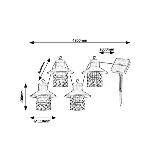 RÁBALUX Ximpu 77003 Napelemes lámpa IP44 DC 1.2V