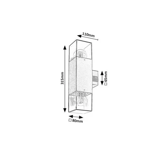 RÁBALUX Loanda 77081 Kültéri fali lámpa IP44 230V, 50Hz