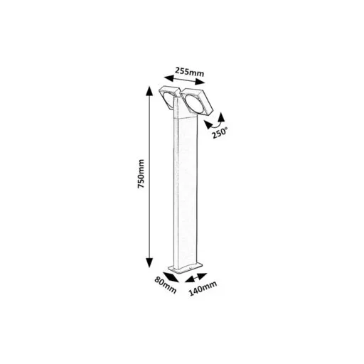 RÁBALUX Telde 77102 Kültéri állólámpa IP54 230V, 50Hz