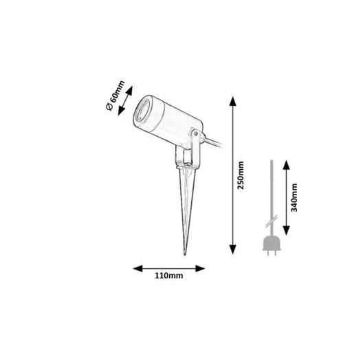RÁBALUX Krobia 7814 Földbe szúrható lámpa IP65 230V, 50Hz