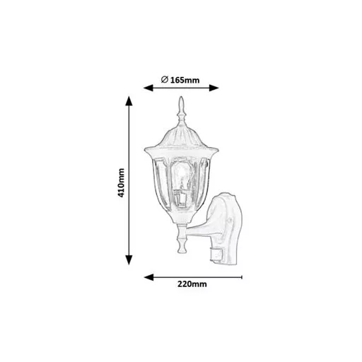RÁBALUX Milano 7837 Kültéri fali lámpa IP43 230V, 50Hz