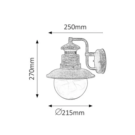 RÁBALUX Odessa 8163 Kültéri fali lámpa IP44 230V, 50Hz