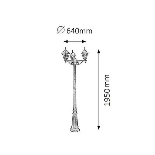 RÁBALUX Monaco 8186 Kültéri állólámpa IP43 230V, 50Hz
