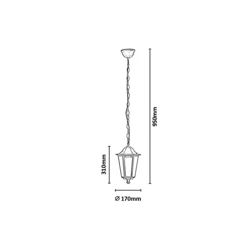RÁBALUX Velence 8208 Kültéri függeszték IP43 230V, 50Hz