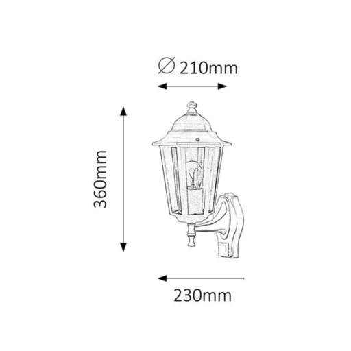 RÁBALUX Velence 8216 Kültéri fali lámpa IP43 230V, 50Hz
