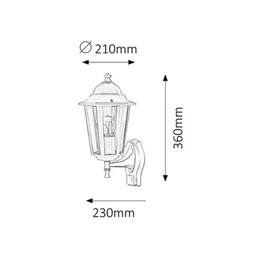 RÁBALUX Velence 8217 Kültéri fali lámpa IP43 230V, 50Hz