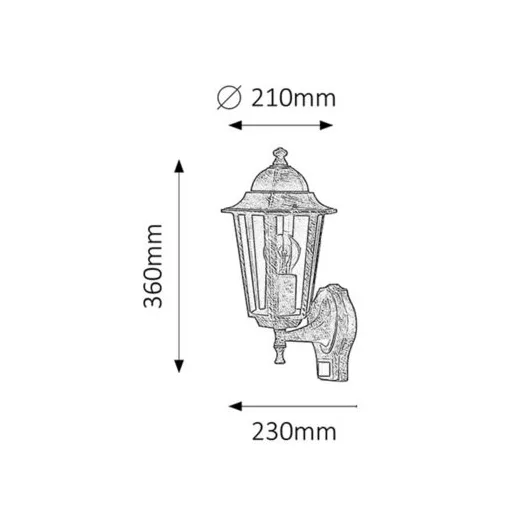 RÁBALUX Velence 8218 Kültéri fali lámpa IP43 230V, 50Hz