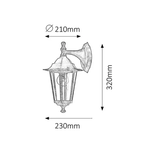 RÁBALUX Velence 8232 Kültéri fali lámpa IP43 230V, 50Hz