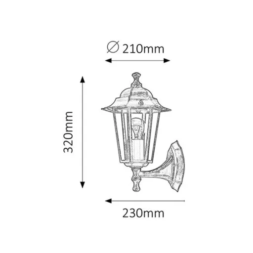 RÁBALUX Velence 8234 Kültéri fali lámpa IP43 230V, 50Hz