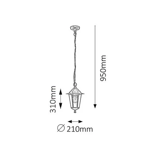 RÁBALUX Velence 8238 Kültéri függeszték IP43 230V, 50Hz