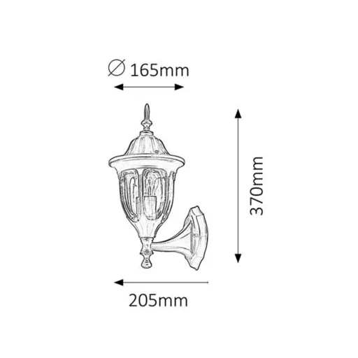 RÁBALUX Milano 8342 Kültéri fali lámpa IP43 230V, 50Hz