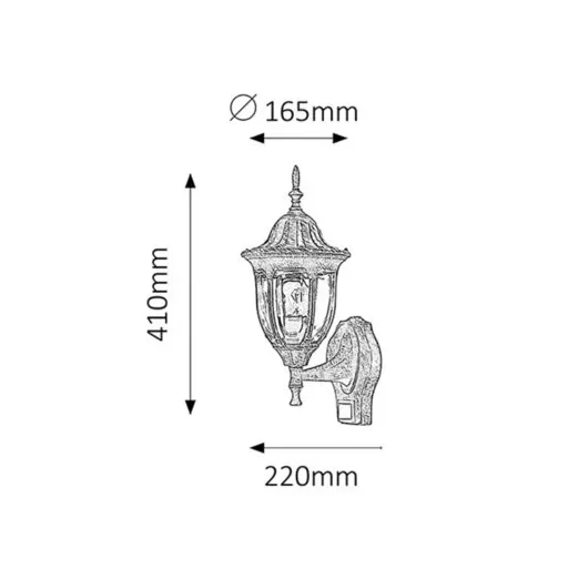 RÁBALUX Milano 8370 Kültéri fali lámpa IP43 230V, 50Hz