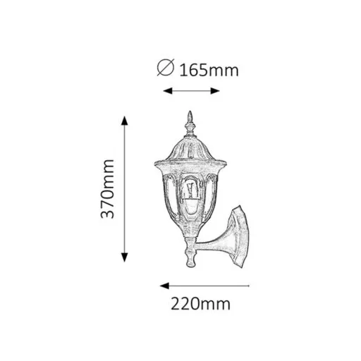 RÁBALUX Milano 8372 Kültéri fali lámpa IP43 230V, 50Hz
