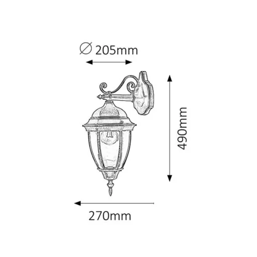 RÁBALUX Toronto 8381 Kültéri fali lámpa IP44 230V, 50Hz