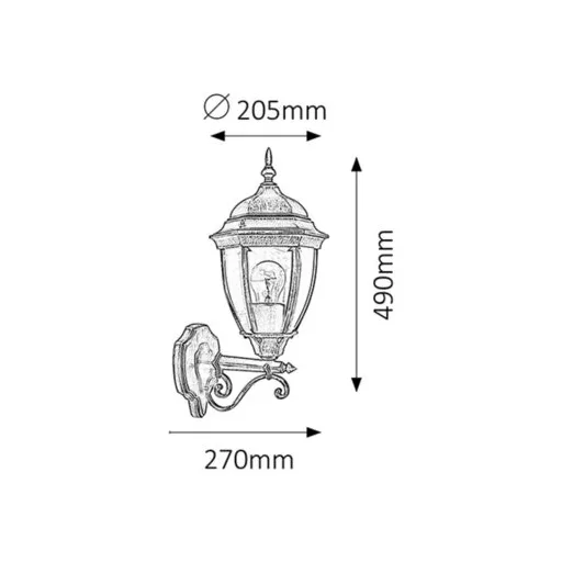 RÁBALUX Toronto 8382 Kültéri fali lámpa IP44 230V, 50Hz