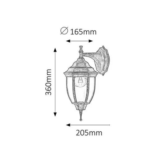 RÁBALUX Nizza 8451 Kültéri fali lámpa IP43 230V, 50Hz