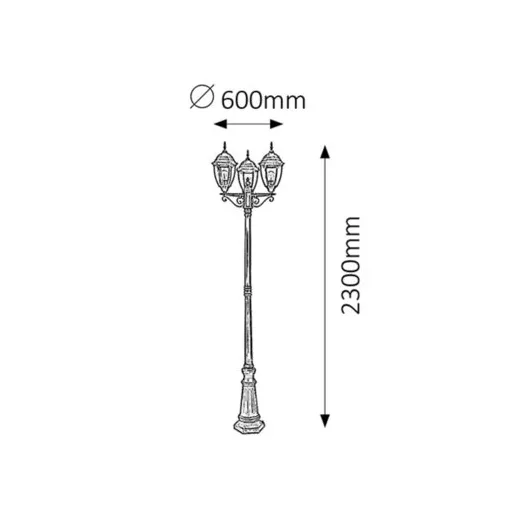 RÁBALUX Toronto 8460 Kültéri állólámpa IP44 230V, 50Hz