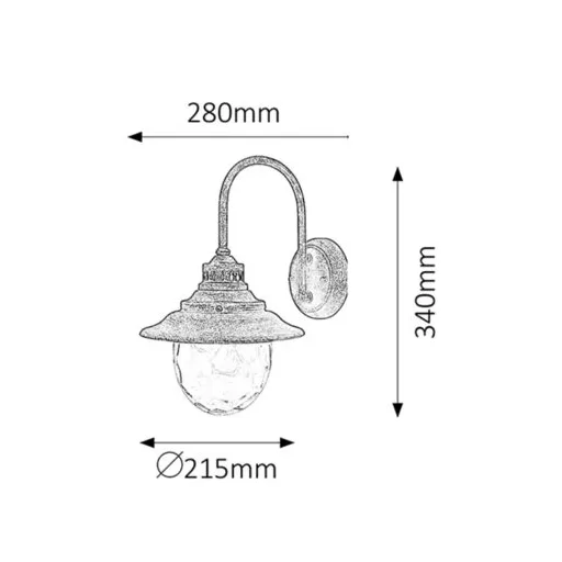 RÁBALUX Barcelona 8677 Kültéri fali lámpa IP43 230V, 50Hz