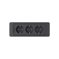 ELMARK 9106D SLIM FRAME 3xSHUKO SOCKET, BLACK