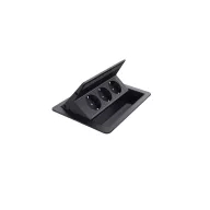 ELMARK 9118D FLIP UP PUSH 3xSHUKO SOCKET, BLACK