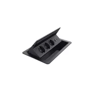   ELMARK 9124D FLIP UP PUSH 3xSHUKO SOCKET+1xUSB A/C 20W, BLACK